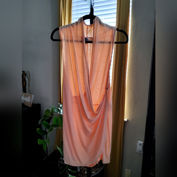 NWOT Free People Peach Draped Sleeveless Romper - Picture 2 of 6